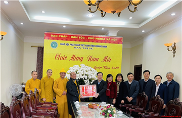 Lãnh đạo tỉnh Quảng Ninh chúc tết Ban Trị sự Phật giáo tỉnh